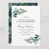 Hochzeit von Eukalyptus-Grünpflanzen Einladung (Vorne/Hinten)