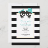 Hochzeit von Eullen und Streifen Einladung (Vorderseite)