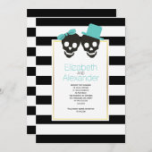 Hochzeit von Eullen und Streifen Einladung (Vorne/Hinten)