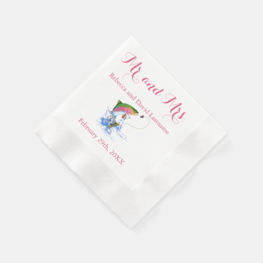 Hochzeit von Fischereiforellen Serviette (Ecke)