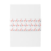 Hochzeit von Flamingos und tropischen Palmenblätte Einladungsbanderole (Rückseitenbeispiel)