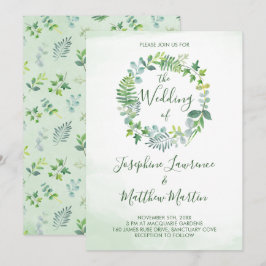 Hochzeit von Foliage Wreath Einladung