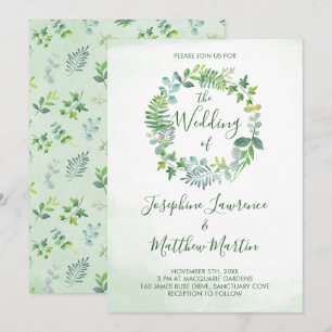 Hochzeit von Foliage Wreath Einladung