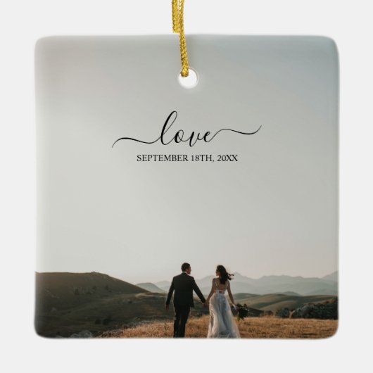 Hochzeit von Foto Memory Liebe Keramikornament (Vorderseite)