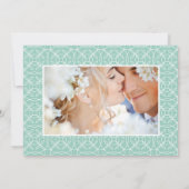 Hochzeit von Foto Minze und Gelb Moderne Typografi Einladung (Rückseite)