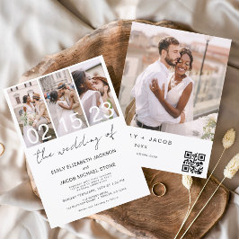 Hochzeit von Foto QR-Code Hochzeit Einladung