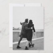 Hochzeit von fotogenen Filmplakaten modern minimal Einladung (Rückseite)