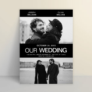 Hochzeit von fotogenen Filmplakaten modern minimal Einladung