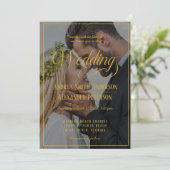 Hochzeit von Fotos Doppelseitige Einladung (Stehend Vorderseite)