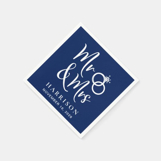 Hochzeit von Frau Navy Blue Serviette (Ecke)