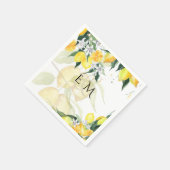 Hochzeit von frisch gelben Zitronen Serviette (Ecke)