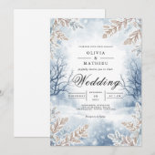 Hochzeit von Frostigen Landschaften Einladung (Vorne/Hinten)