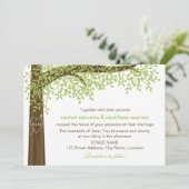 Hochzeit von Frühling und Sommer Bäumen Einladung (Stehend Vorderseite)