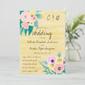 Hochzeit von Frühlingskorallen Einladung (Stehend Vorderseite)