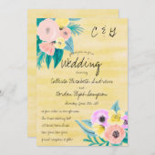 Hochzeit von Frühlingskorallen Einladung (Vorne/Hinten)