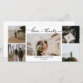 Hochzeit von fünf Fotos Liebe und Dankeschön-Scrip Dankeskarte (Vorne/Hinten)