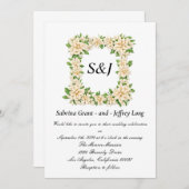 Hochzeit von Gardenia Floral Monogram Einladung (Vorne/Hinten)