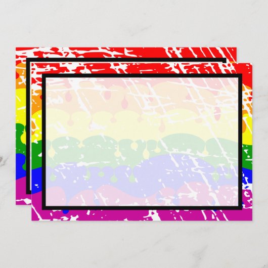 Hochzeit von Gay Rainbow Freedom Flag Sichern das Save The Date (Vorne/Hinten)