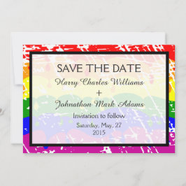 Hochzeit von Gay Rainbow Freedom Flag Sichern das  Save The Date