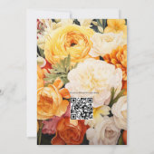 Hochzeit von Gelb, Orange und Elfenbeinflora Einladung (Rückseite)