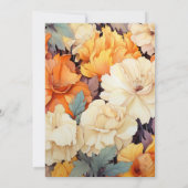 Hochzeit von Gelb, Orange und Elfenbeinflora Einladung (Rückseite)