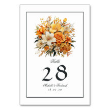 Hochzeit von Gelb, Orange und Elfenbeinflora