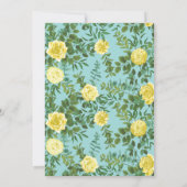 Hochzeit von Gelb und Aqua Vintager Frühling Einladung (Rückseite)