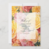 Hochzeit von Gelb und Blüte Einladung (Vorderseite)