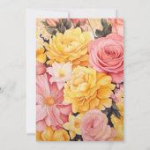 Hochzeit von Gelb und Blüte Einladung (Rückseite)