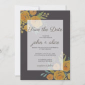 Hochzeit von Gelb und Braun Save The Date (Vorderseite)