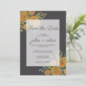 Hochzeit von Gelb und Braun Save The Date (Stehend Vorderseite)
