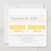 Hochzeit von Gelb und Grau Einladung (Vorderseite)