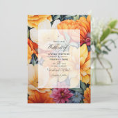 Hochzeit von Gelb und Orange Einladung (Stehend Vorderseite)