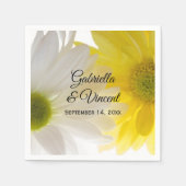 Hochzeit von Gelb und Weiß Serviette (Vorderseite)