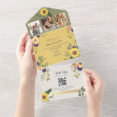 Hochzeit von Gelbblüten All In One Einladung (Abreißen)