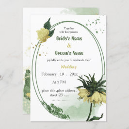 Hochzeit von gelben Blumen Einladung