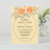 Hochzeit von Gelben Rosen Einladung (Stehend Vorderseite)