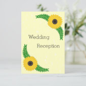 Hochzeit von gelbfarbenen Sonnenblumen Begleitkarte (Stehend Vorderseite)