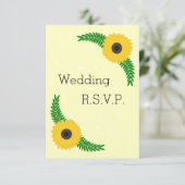Hochzeit von gelbfarbenen Sonnenblumen RSVP Karte (Stehend Vorderseite)