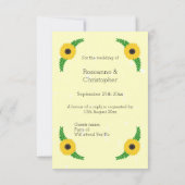 Hochzeit von gelbfarbenen Sonnenblumen RSVP Karte (Rückseite)