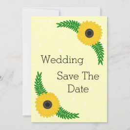 Hochzeit von gelbfarbenen Sonnenblumen Save The Date