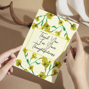 Hochzeit von Gelbflora Dankeskarte