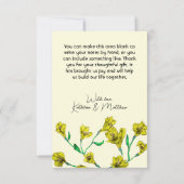 Hochzeit von Gelbflora Dankeskarte (Rückseite)