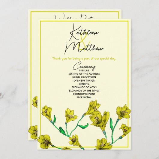 Hochzeit von Gelbflora Programm (Vorne/Hinten)