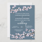 Hochzeit von gemalten Kirschblüten Einladung (Vorderseite)