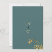 Hochzeit von geometrischem weißem goldgrauem Blatt Einladung (Rückseite)