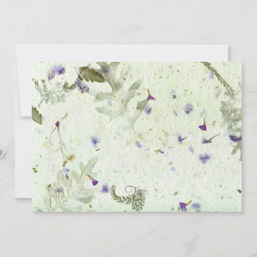 Hochzeit von gepressten Blume Einladung (Rückseite)