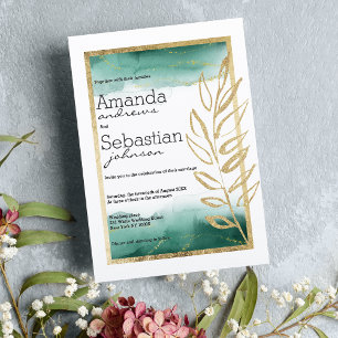 Hochzeit von Glitzer in Weißgold Einladung