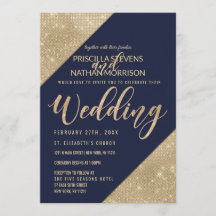 Hochzeit von Glitzer Sequin Gold und Navy Blue Imi
