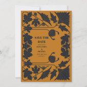 Hochzeit von Gold Blue Art Nouveau Save The Date (Vorderseite)